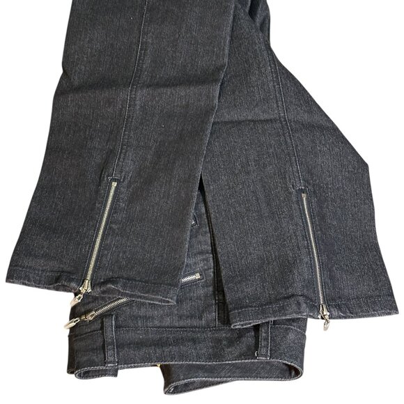 ST. JOHN YELLOW LABEL Black Denim Jeans Zippers Sz 6 - Picture 11 of 12